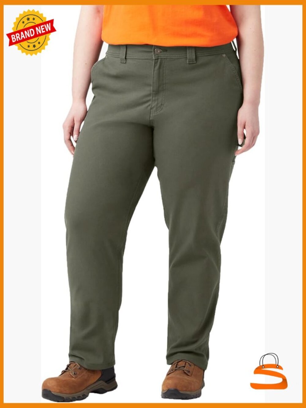 Plus Size Relaxed Straight Carpenter Duck Pant - 7 Pockets Stretch